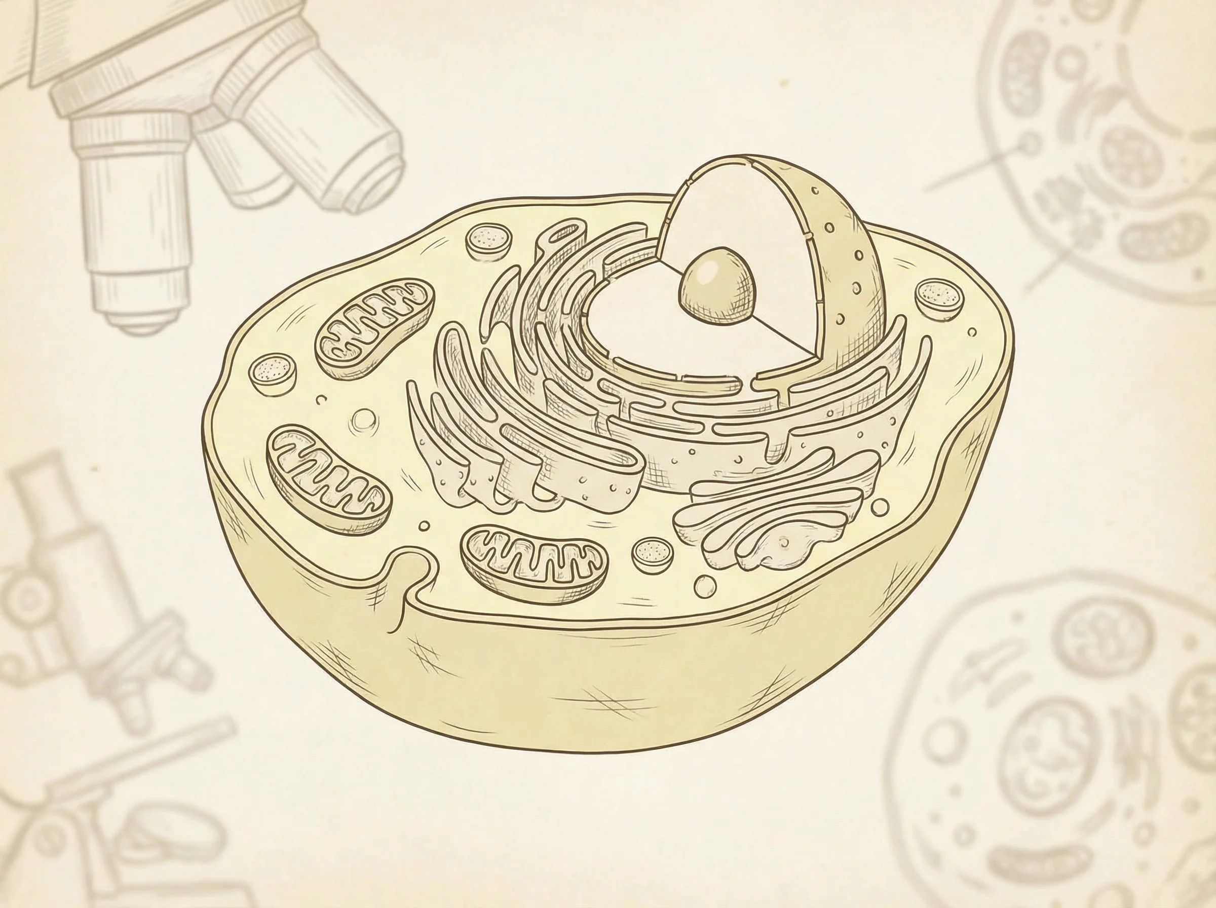 Учебные материалы по основам биологии: клетка, органеллы, 800x600